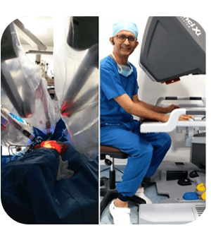 Dr. Sandeep Nayak performing Robotic Surgery